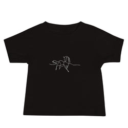 Embroidered Running Horses Baby Tee
