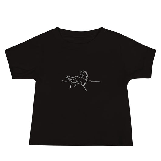 Embroidered Running Horses Baby Tee