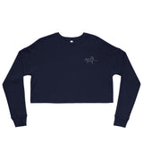 Embroidered Running Horses Crop Sweatshirt